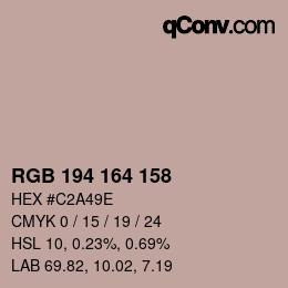 カラーコード: RGB 194 164 158 | qconv.com