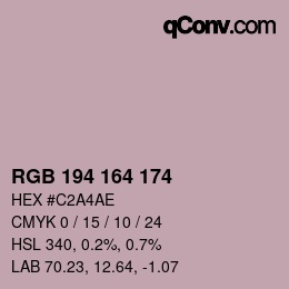 Color code: RGB 194 164 174 | qconv.com