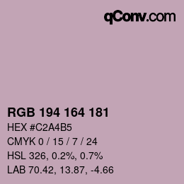 Color code: RGB 194 164 181 | qconv.com