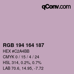 Color code: RGB 194 164 187 | qconv.com