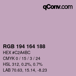 Color code: RGB 194 164 188 | qconv.com