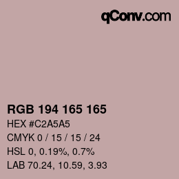 カラーコード: RGB 194 165 165 | qconv.com