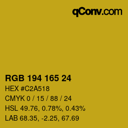 カラーコード: RGB 194 165 24 | qconv.com