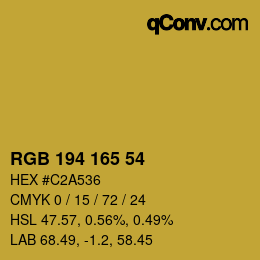 カラーコード: RGB 194 165 54 | qconv.com