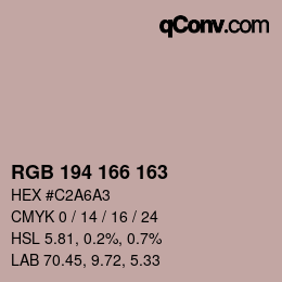 Color code: RGB 194 166 163 | qconv.com