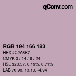 Color code: RGB 194 166 183 | qconv.com