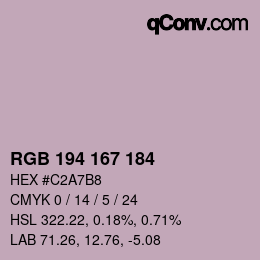カラーコード: RGB 194 167 184 | qconv.com