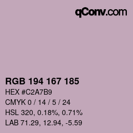 Color code: RGB 194 167 185 | qconv.com