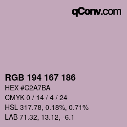 Color code: RGB 194 167 186 | qconv.com