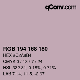 Color code: RGB 194 168 180 | qconv.com