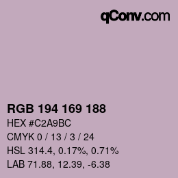 Color code: RGB 194 169 188 | qconv.com
