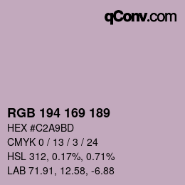 カラーコード: RGB 194 169 189 | qconv.com