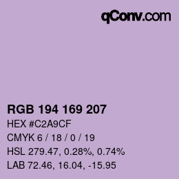 Color code: RGB 194 169 207 | qconv.com