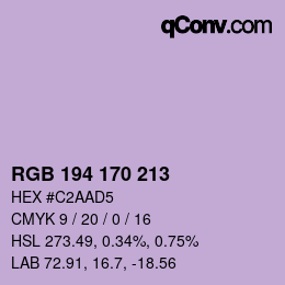 Farbcode: RGB 194 170 213 | qconv.com