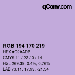 Código de color: RGB 194 170 219 | qconv.com