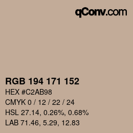 Color code: RGB 194 171 152 | qconv.com