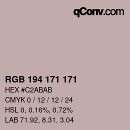 カラーコード: RGB 194 171 171 | qconv.com