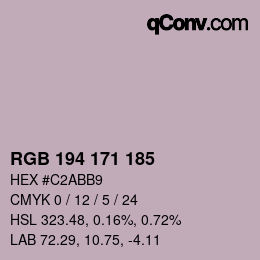 カラーコード: RGB 194 171 185 | qconv.com
