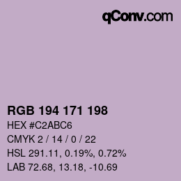 颜色代码: RGB 194 171 198 | qconv.com