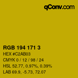 カラーコード: RGB 194 171 3 | qconv.com