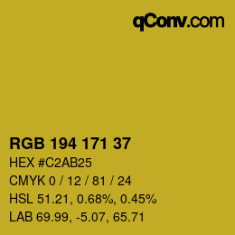 Color code: RGB 194 171 37 | qconv.com