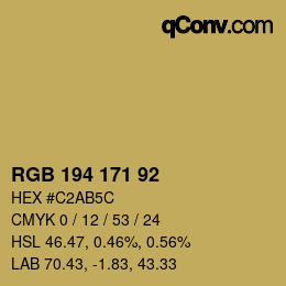 颜色代码: RGB 194 171 92 | qconv.com