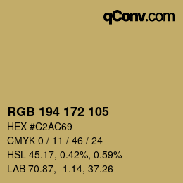 カラーコード: RGB 194 172 105 | qconv.com