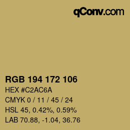 Color code: RGB 194 172 106 | qconv.com