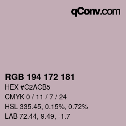 Color code: RGB 194 172 181 | qconv.com