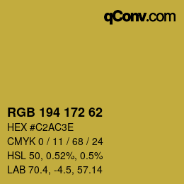 Color code: RGB 194 172 62 | qconv.com