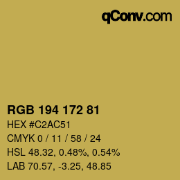Color code: RGB 194 172 81 | qconv.com
