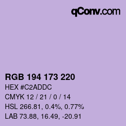 Código de color: RGB 194 173 220 | qconv.com