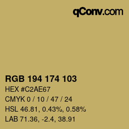 Farbcode: RGB 194 174 103 | qconv.com