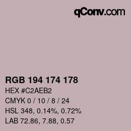 颜色代码: RGB 194 174 178 | qconv.com