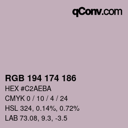 カラーコード: RGB 194 174 186 | qconv.com