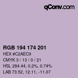 Color code: RGB 194 174 201 | qconv.com