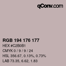 Código de color: RGB 194 176 177 | qconv.com