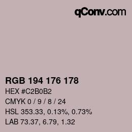カラーコード: RGB 194 176 178 | qconv.com