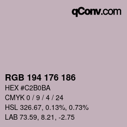 颜色代码: RGB 194 176 186 | qconv.com