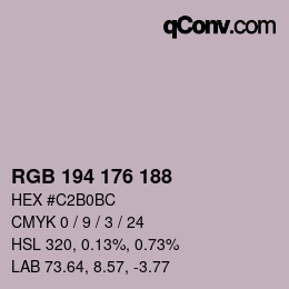 Color code: RGB 194 176 188 | qconv.com