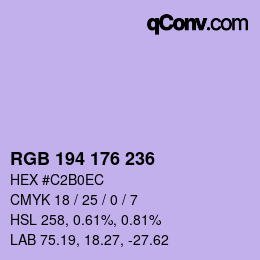 Farbcode: RGB 194 176 236 | qconv.com