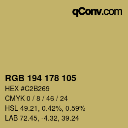 Color code: RGB 194 178 105 | qconv.com