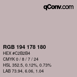 Código de color: RGB 194 178 180 | qconv.com