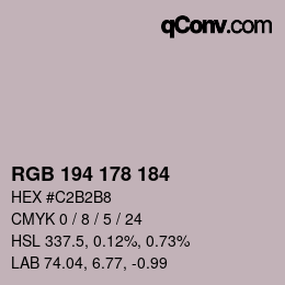 Código de color: RGB 194 178 184 | qconv.com