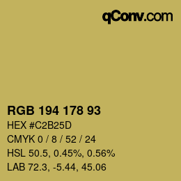 カラーコード: RGB 194 178 93 | qconv.com