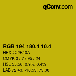 カラーコード: RGB 194 180.4 10.4 | qconv.com