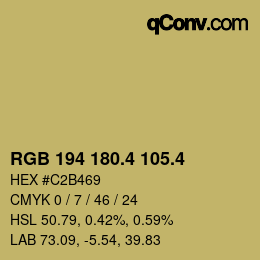 カラーコード: RGB 194 180.4 105.4 | qconv.com