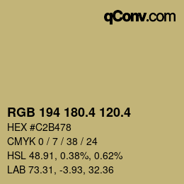 カラーコード: RGB 194 180.4 120.4 | qconv.com