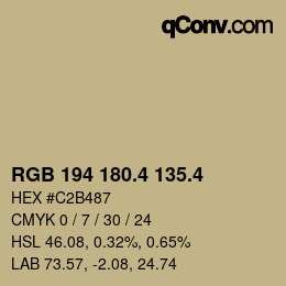 カラーコード: RGB 194 180.4 135.4 | qconv.com