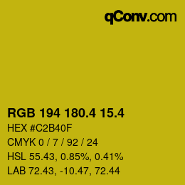 カラーコード: RGB 194 180.4 15.4 | qconv.com